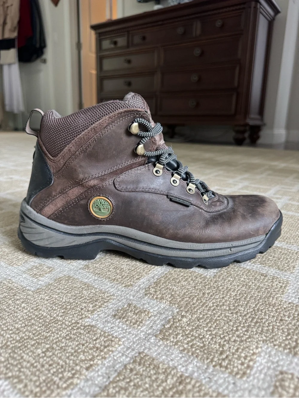 Timberland White Ledge Waterproof Hiking Boots Outdoor Utility Brown Leather 10